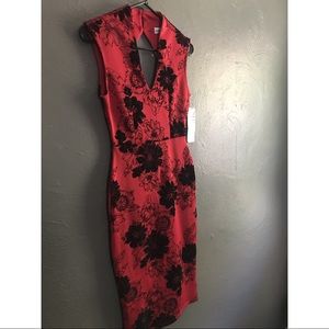 Floral Red Dress